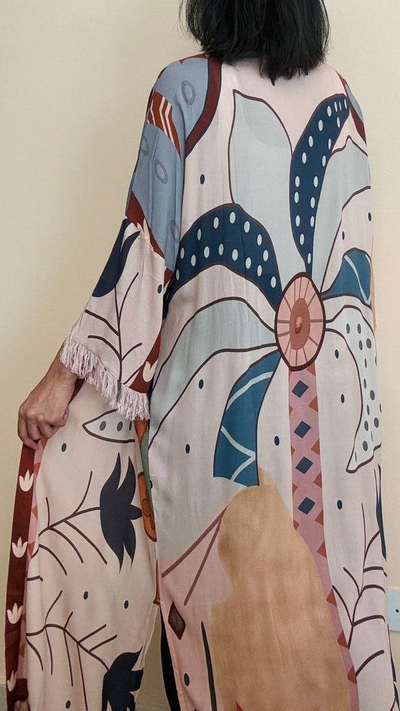 Multicolor Kimono Abaya