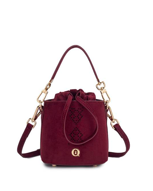 Burgundy Velvet Aldalam Mini Bag