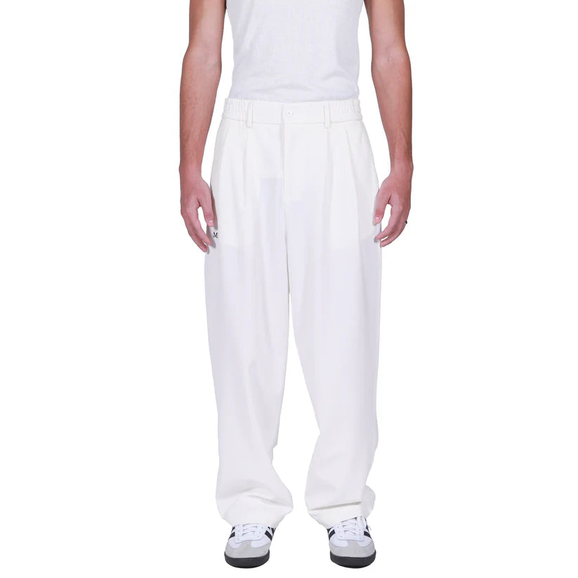 White Straight Crease Pants