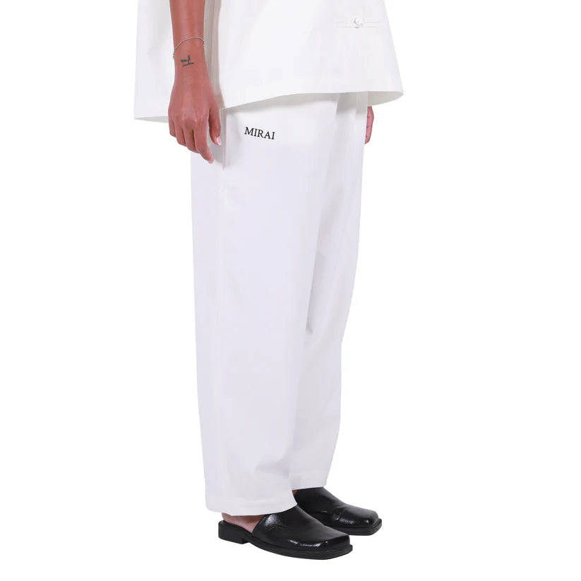 White Straight Crease Pants