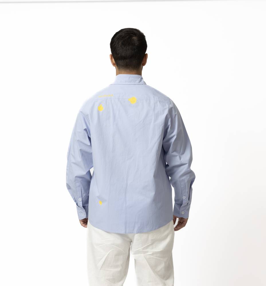 Blue Painted Cotton Shirt