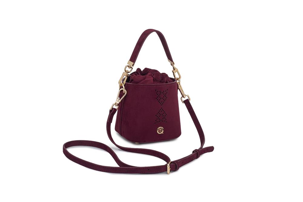 Burgundy Velvet Aldalam Mini Bag