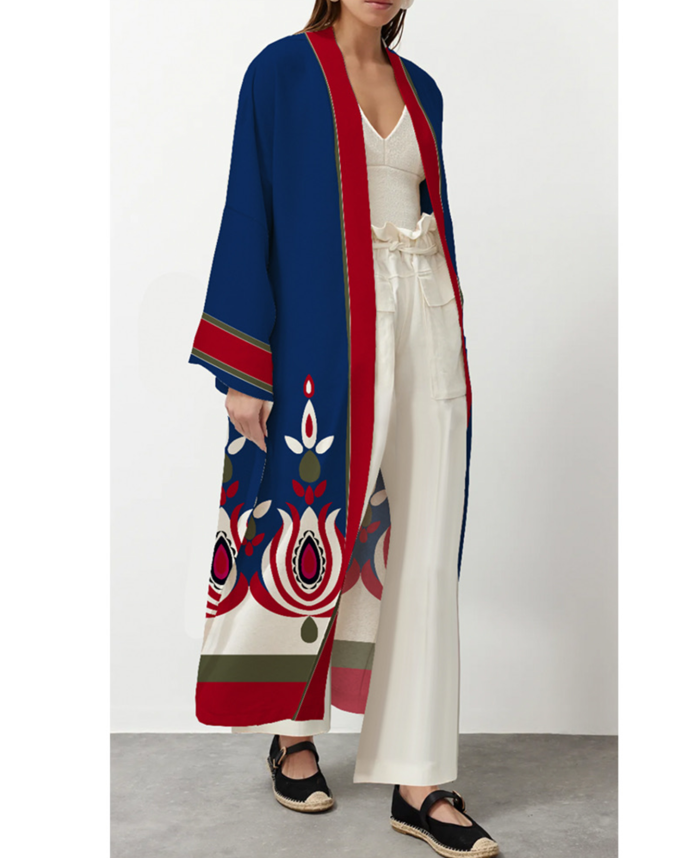 Multicolor Clarita Open Kaftan Abaya