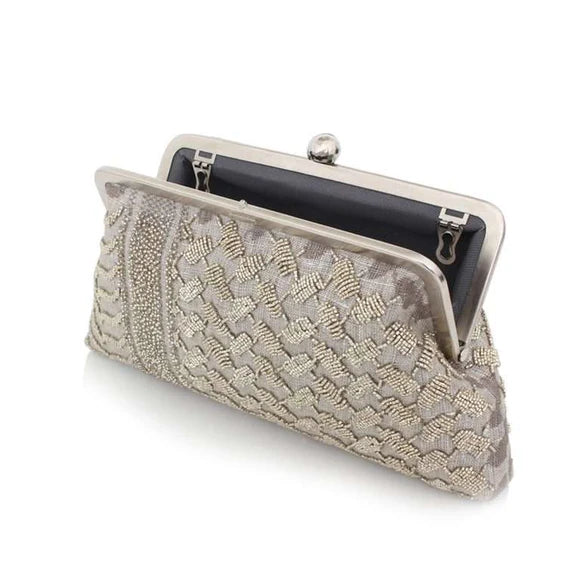 Keffiyeh Silver Classic Clutch