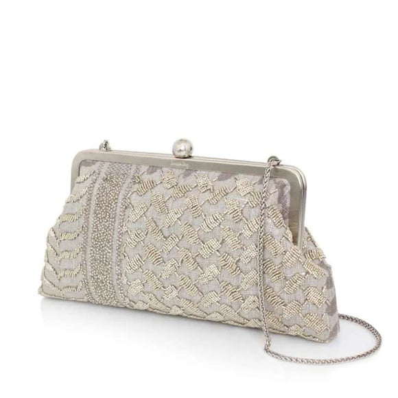 Keffiyeh Silver Classic Clutch