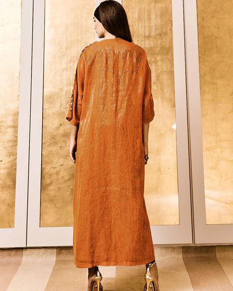 Pearl Drops on Palm Rust Abaya