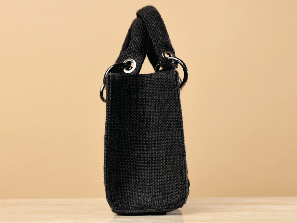 Midnight Blue Jute Mini Bag